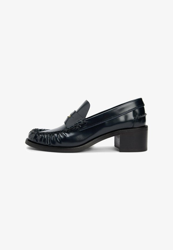 Tommy Hilfiger SHINY BLOCK HEEL PENNY  - Slip-ons - space blue