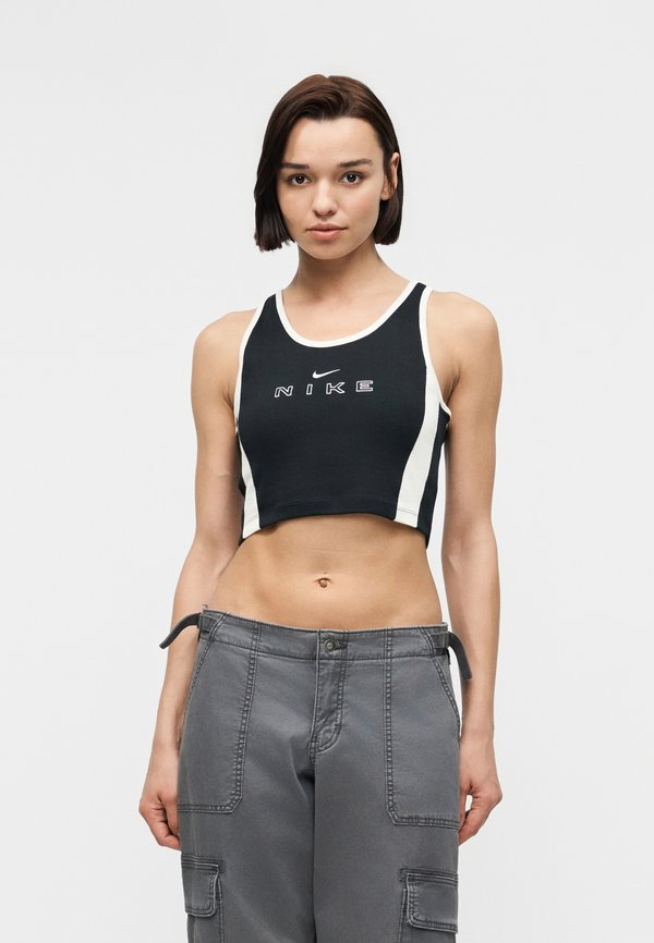 Nike Sportswear STREET CROP TANK - Top - black/chalk