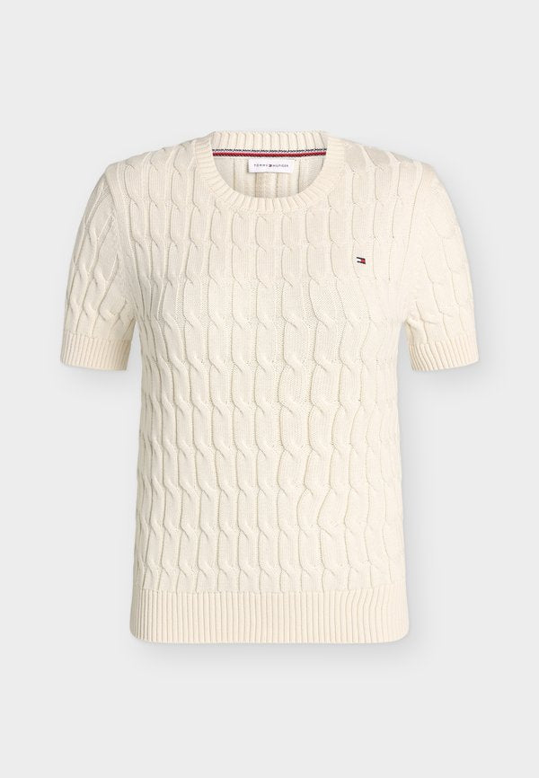 Tommy Hilfiger CABLE  - Basic T-shirt - ivory petal