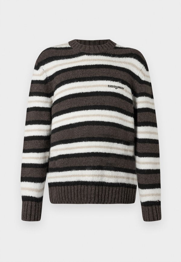 Tommy Jeans LOGO EMBROIDERY STRIPE JUMPER WITH ALPACA