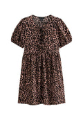 New Look CRINKLED LEOPARD PRINT TIE FRONT MINI