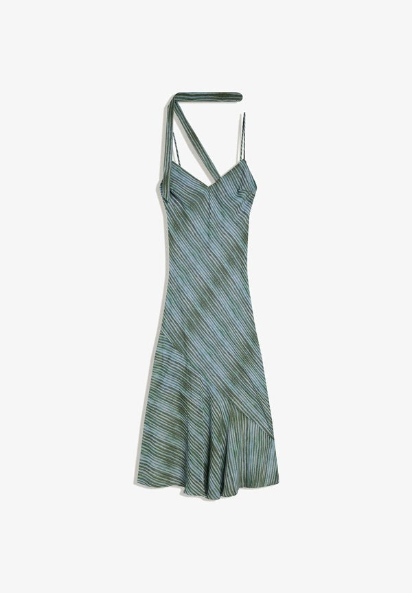 Bershka SCARF MIDI - Cocktail dress / Party dress - turquoise