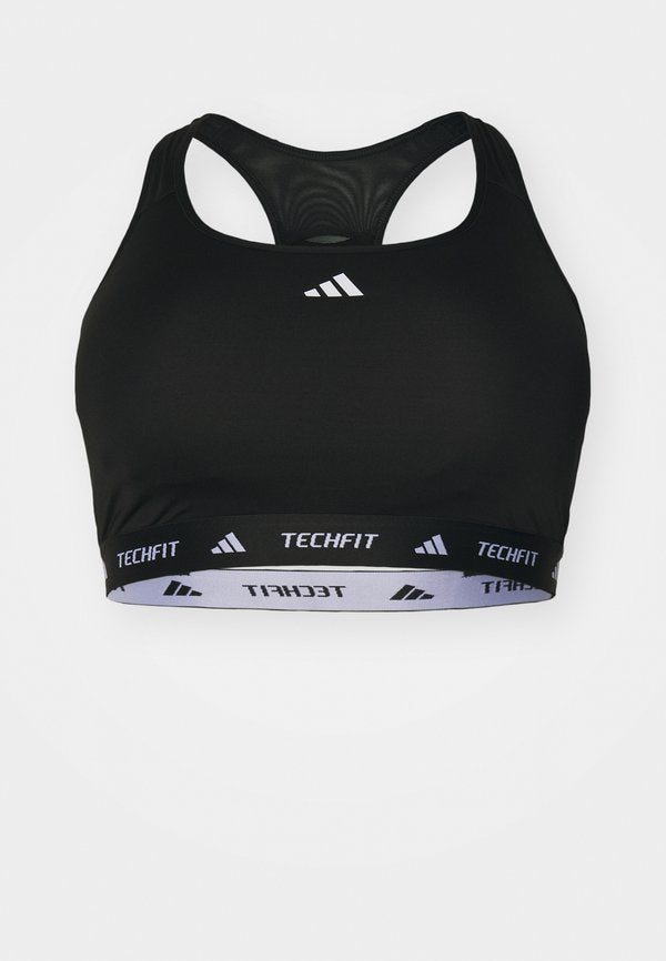 adidas Performance TECHFIT PLUS SIZE - Medium support sports bra - black