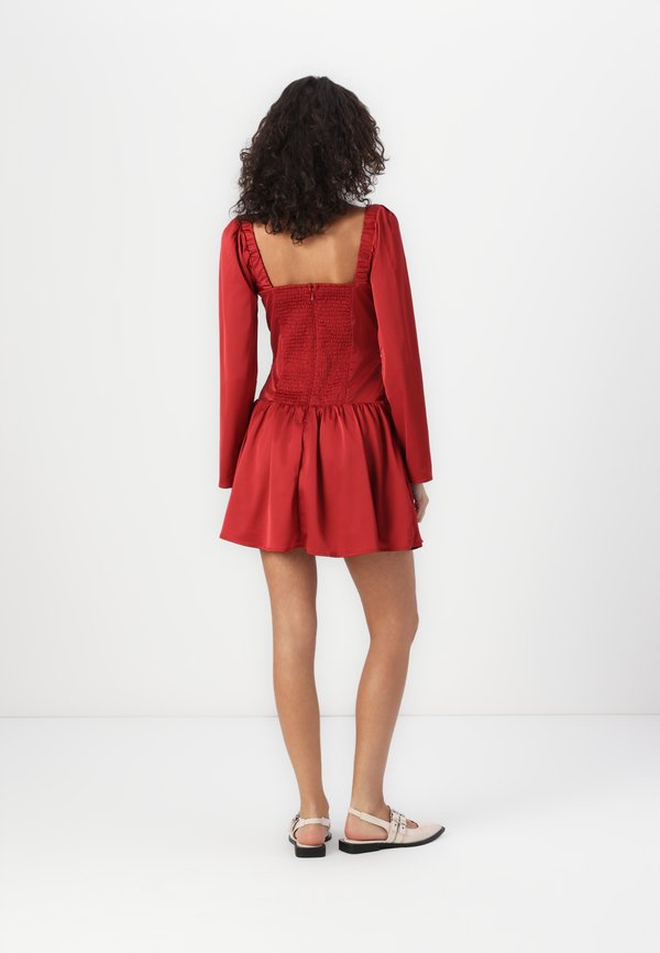 Abercrombie & Fitch The A&F Emerson Drop-Waist Satin Mini Dress
