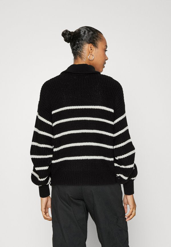 JDY JDYJUSTY ZIP NECK STRIPE