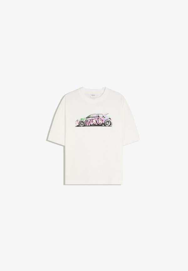 Bershka GRAFITTI BOXY - TSHIRT - Print T-shirt - white