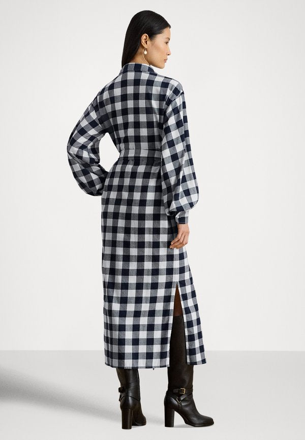 Lauren Ralph Lauren CHECK BELTED COTTON SHIRTDRESS