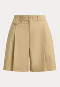 Lauren Ralph Lauren PLEATED COTTON TWILL WIDE-LEG SHORT