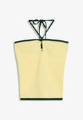 Bershka CONTRAST PIPING BANDEAU TOP - Top - yellow