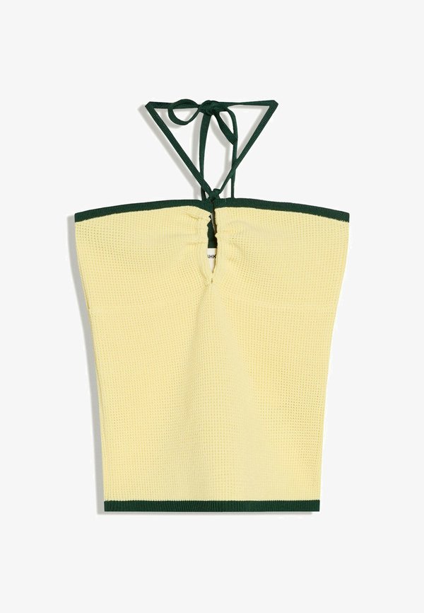 Bershka CONTRAST PIPING BANDEAU TOP - Top - yellow