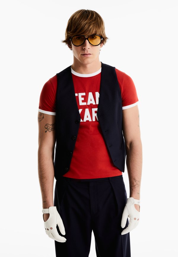 KARL LAGERFELD KARL LAGERFELD X ALLED-MARTINEZ PINSTRIPE WAISTCOAT
