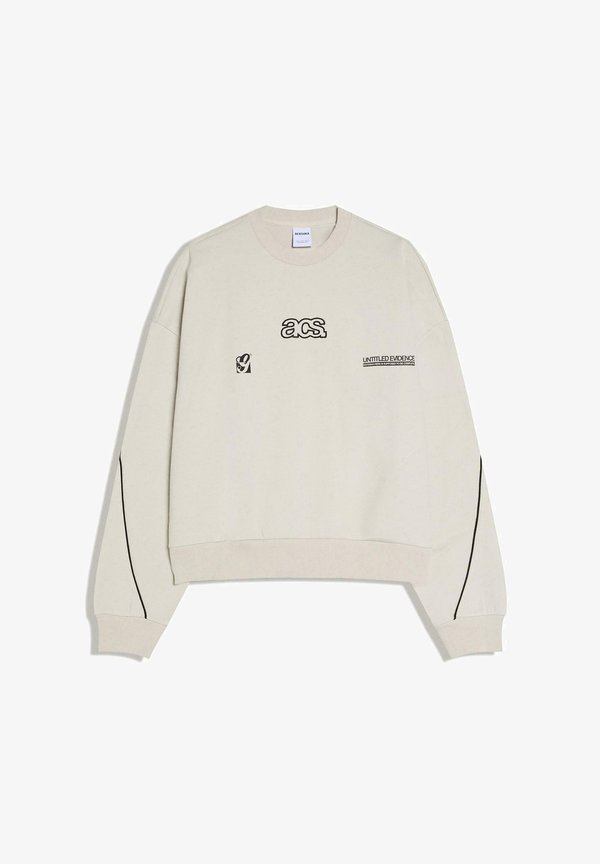 Bershka CREW NECK BOXY INTERLOCK - Sweatshirt - light grey