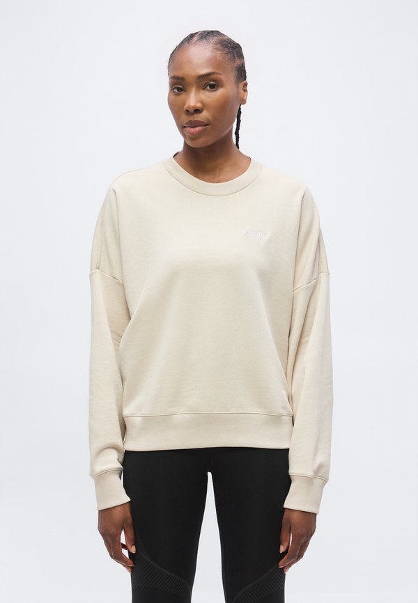 adidas Sportswear SEASONAL ESSENTIALS COLORPOP WITH EMBROIDERED GRAPHIC - Sweatshirt - beige/frozen purple
