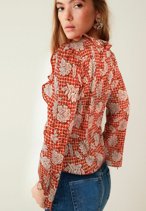 Next RUFFLE TIE FRONT LONG SLEEVE TOP