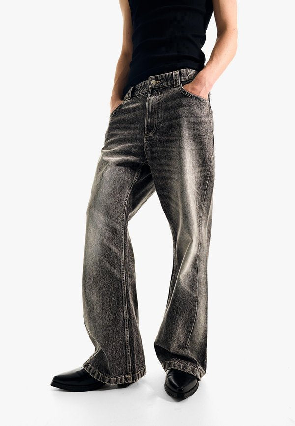 Bershka Bootcut jeans - mottled dark grey