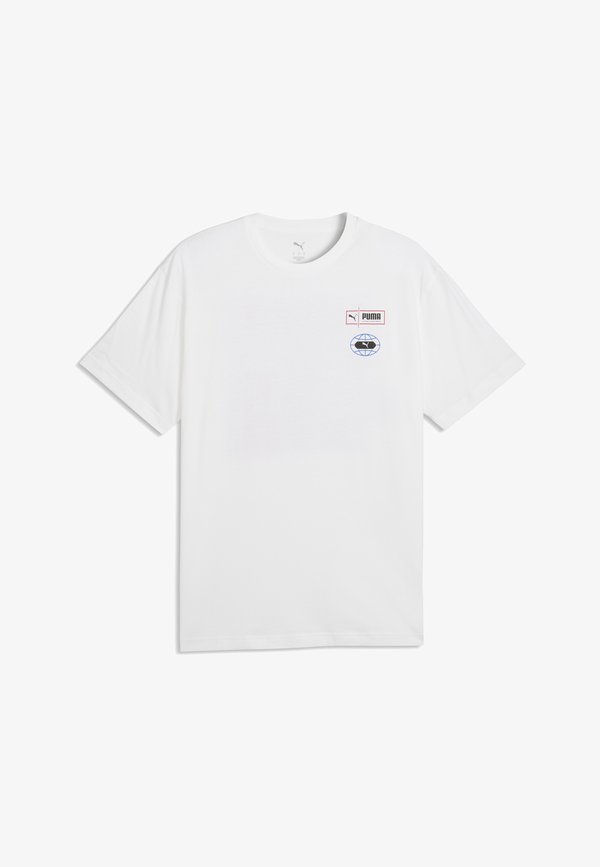 Puma GRAPHICS RELAXED STACKED T-SHIRT - Print T-shirt - white