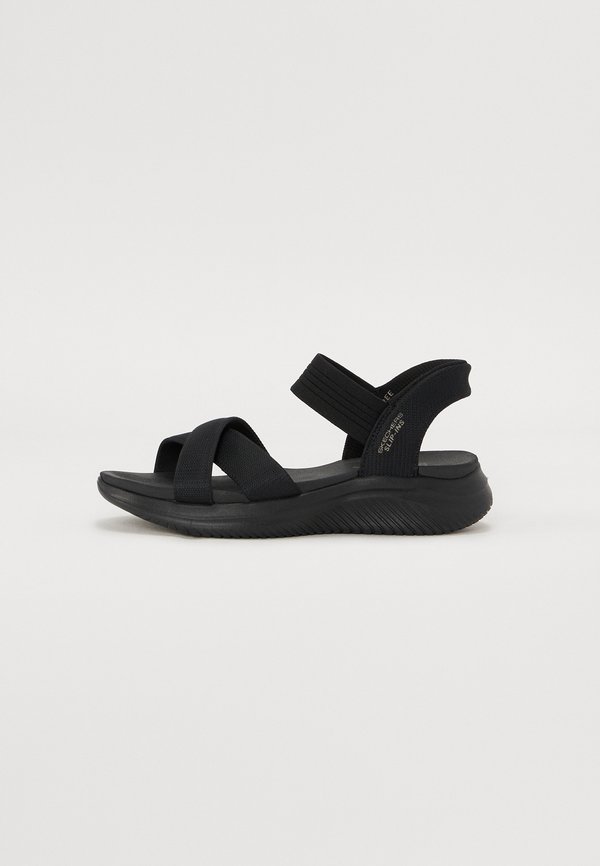 Skechers ULTRA FLEX 3.0 - Wedge sandals - black/gore