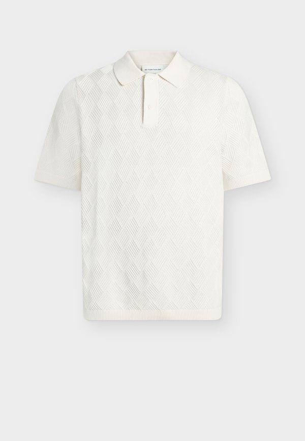 TOM TAILOR OPEN STRUCTURE KNIT POLO