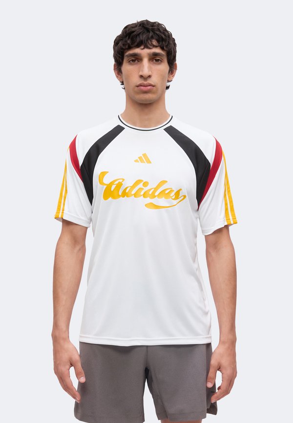 adidas Sportswear HOUSE OF TIRO NATIONS PACK TRACK TOP - Sports T-shirt - white/black/team power red/collegiate gold-coloured