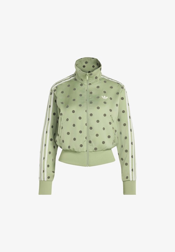 adidas Originals SATIN POLKA DOTS TT - Zip-up sweatshirt - magic lime