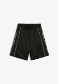 Bershka MESH PIPINGS -  BERMUDA SHORT - Tracksuit bottoms - black