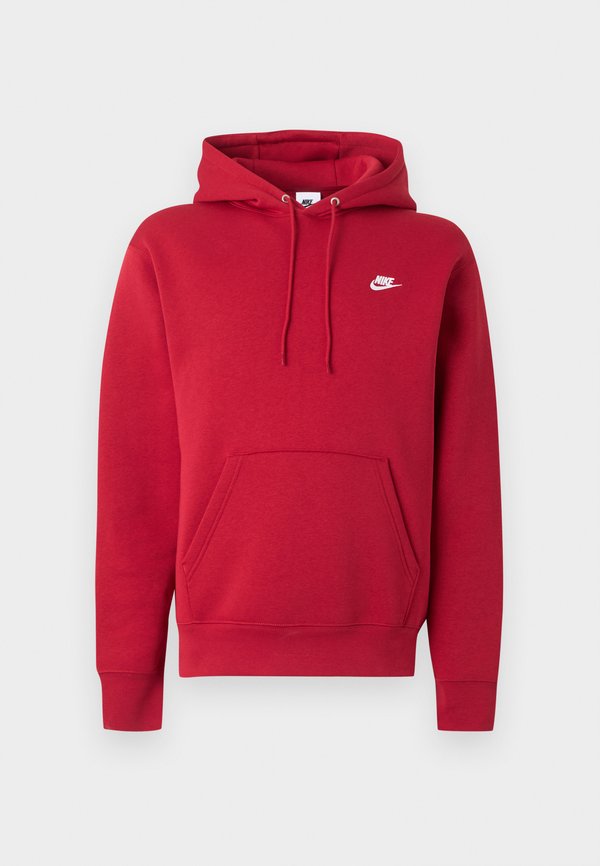 Nike Sportswear CLUB HOODIE - Hoodie - tough red/white