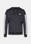 adidas Sportswear ESSENTIALS 3 STRIPES FULL ZIP HOODIE - Zip-up sweatshirt - black/white