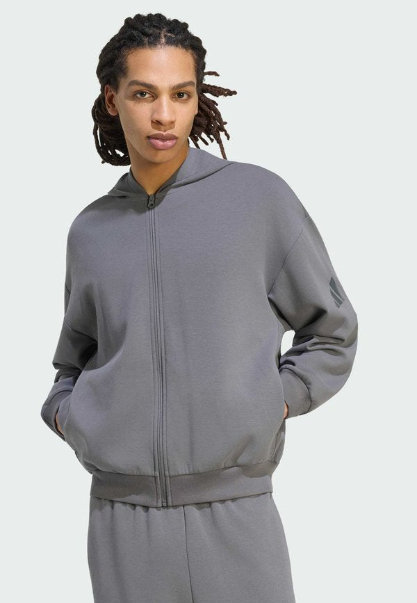 adidas Sportswear SOFT LUX FULL-ZIP HOODIE - Zip-up sweatshirt - grey five