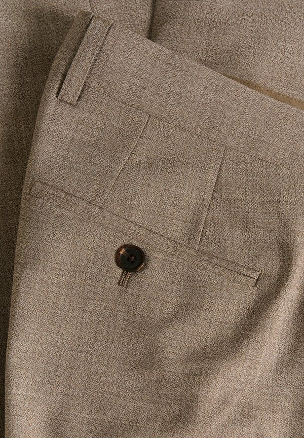 Matinique MALAS - WOOL BLEND SUIT PANTS - BELT STRAPS - STRAIGHT LEG