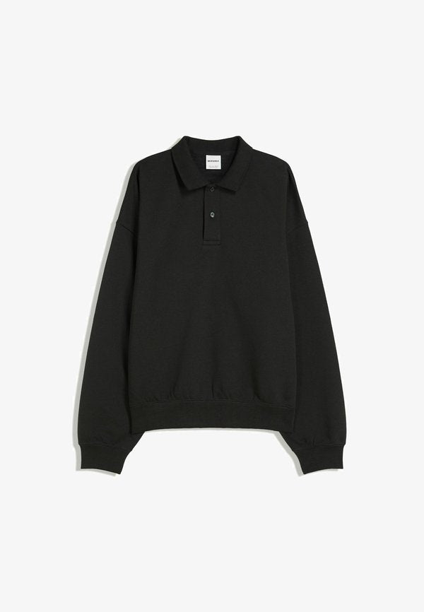 Bershka COLLAR - Long sleeved top - black