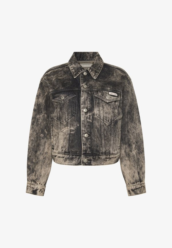 Calvin Klein Jeans 90S TRUCKER - Denim jacket - black tobacco