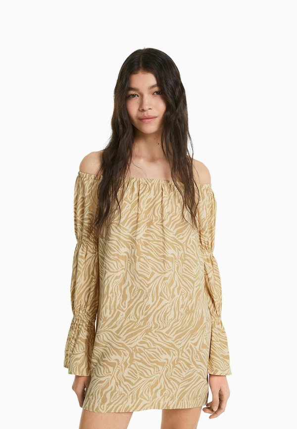 Bershka LONG SLEEVE GATHERED  MINI