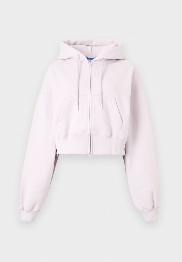 Nike Sportswear STUDIO FLEECE MEDIUM WEIGHT OVERSIZED FULL-ZIP CROPPED HOODIE - Zip-up sweatshirt - bleached lilac/sail