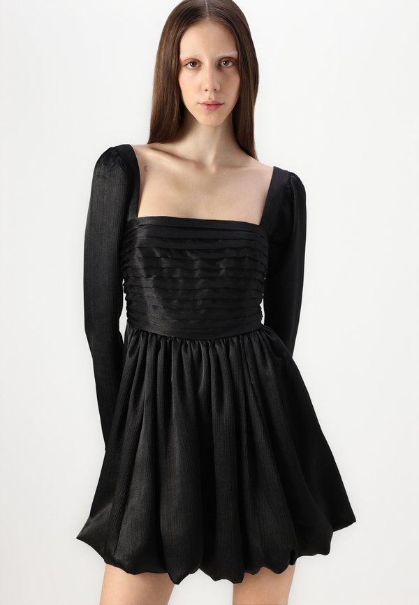 Abercrombie & Fitch The A&F Emerson Bubble Hem Satin Mini Dress