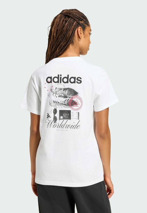 adidas Sportswear ADIDAS SPORTSWEAR TRAVEL LOOSE GRAPHIC T-SHIRT - Print T-shirt - white