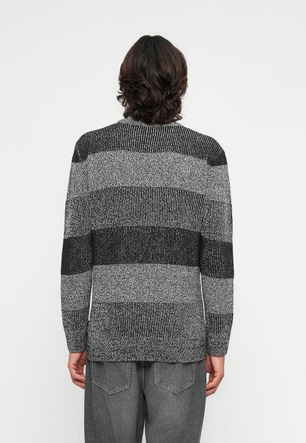 TOM TAILOR DENIM STRUCTURED TWO TONE CREW NECK