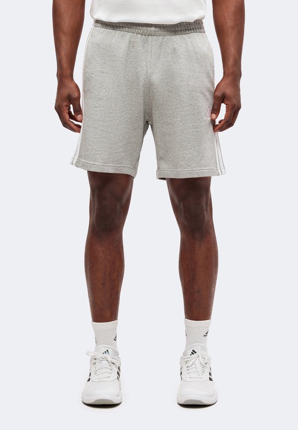 adidas Sportswear ESSENTIALS 3 STRIPES SHORTS - Sports shorts - medium grey heather/white