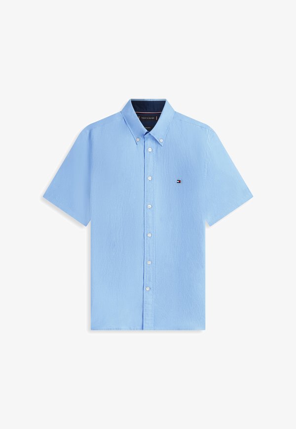 Tommy Hilfiger REGULAR FIT LINEN BLEND SHORT SLEEVE SHIRT - Shirt - cloudy blue