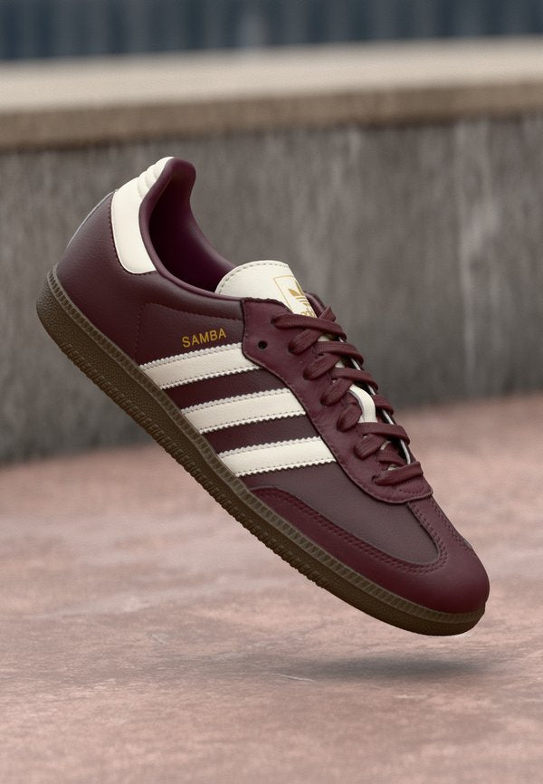 adidas Originals SAMBA OG UNISEX - Trainers - maroon/off white