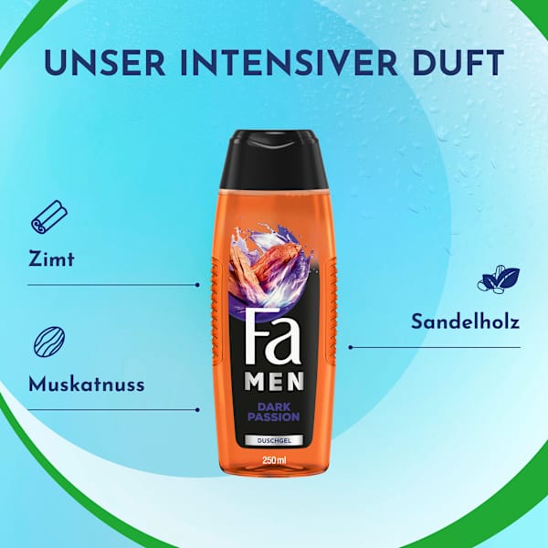 Duschgel Men Dark Passion 3in1 Fa Men