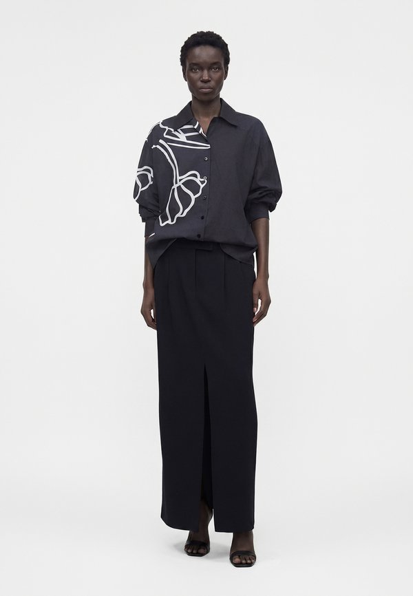 Donde Esteban BLACK TULIPANES VOILE LONG SLEEVE SHIRT