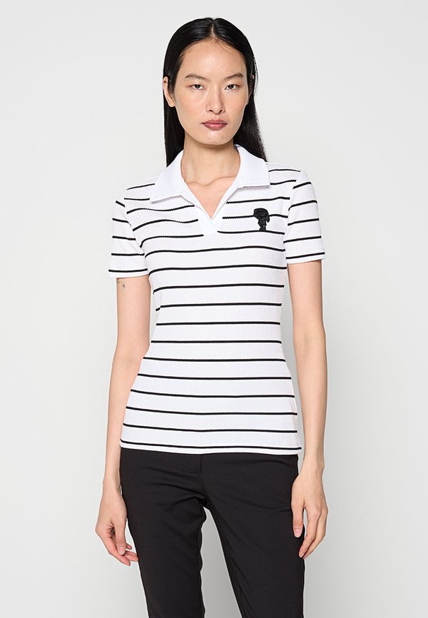 KARL LAGERFELD IKON STRIPED RIB POLO
