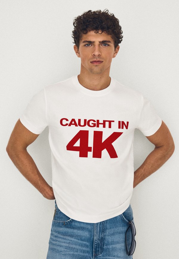 Bershka PRINT LORE - TSHIRT - Print T-shirt - white