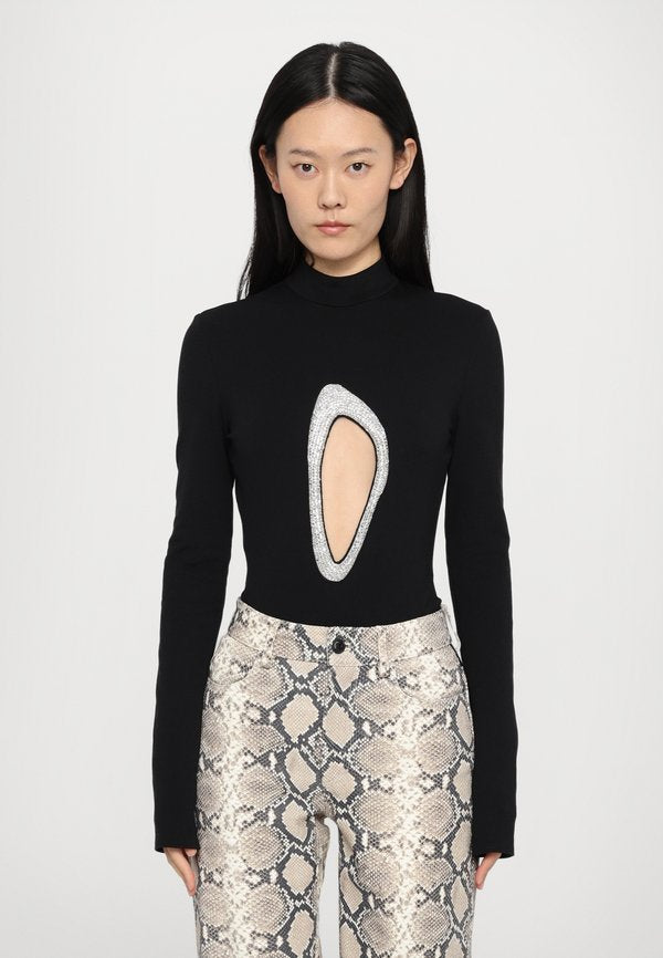David Koma CRYSTAL CUTOUT BODYSUIT
