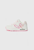 Skechers UNO - Trainers - white/pink/red duraleather