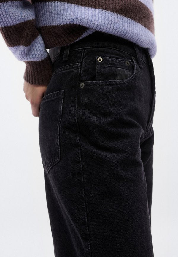 Tommy Jeans MIA MID RISE RELAXED STRAIGHT LEG BLACK JEANS