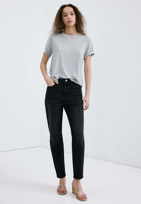 Mango Jeans Tapered Fit - black denim