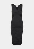 WAL G. SALLY V NECK MIDI DRESS