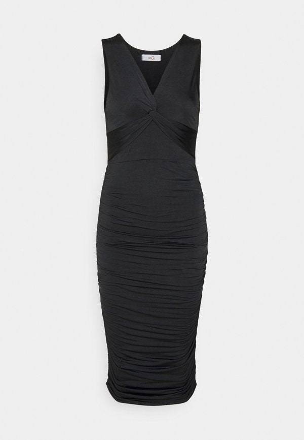 WAL G. SALLY V NECK MIDI DRESS