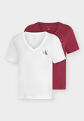 Calvin Klein Jeans MONOLOGO TEE - Basic T-shirt - bright white / rhododendron